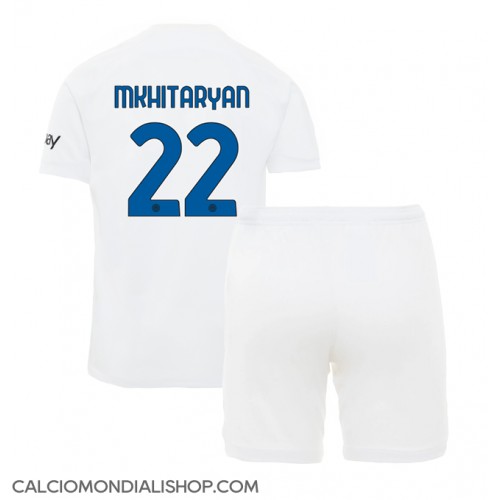 Maglie da calcio Inter Milan Henrikh Mkhitaryan #22 Seconda Maglia Bambino 2023-24 Manica Corta (+ Pantaloni corti)